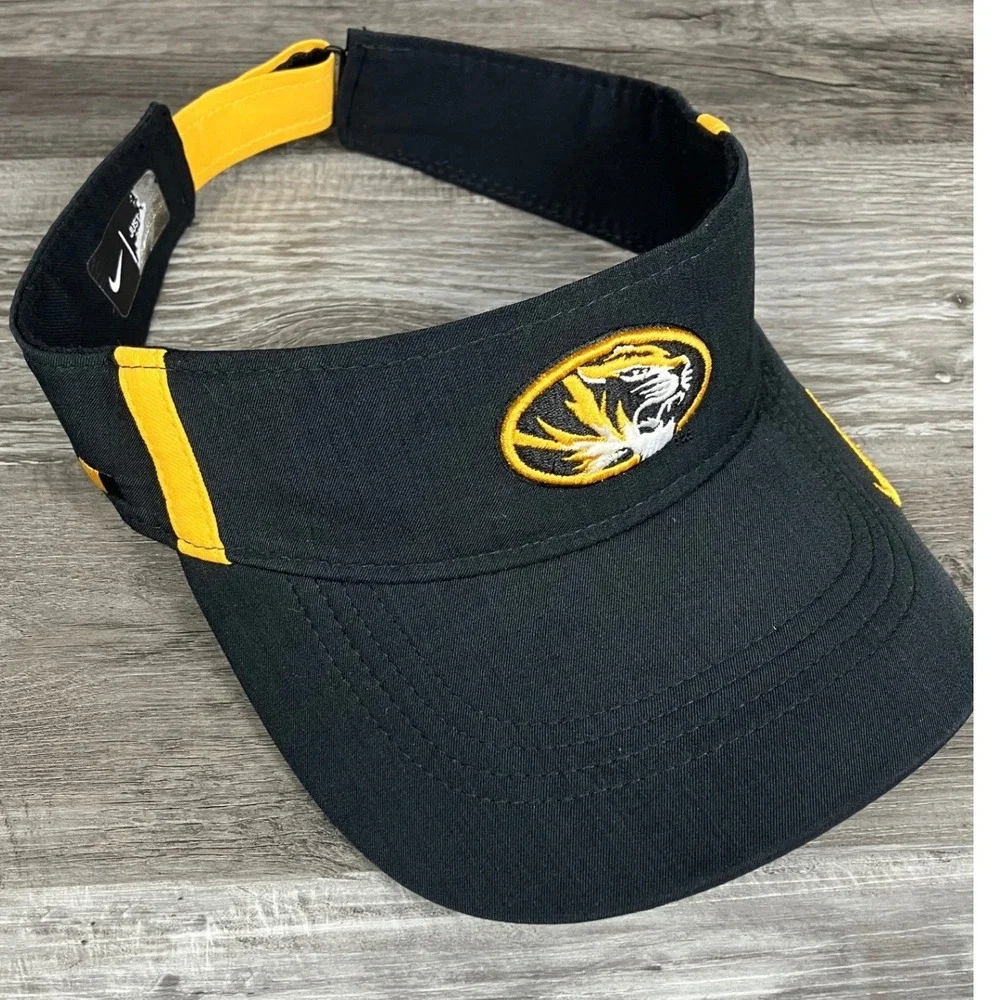 Nike Missouri Tigers Mizzou Visor Hat Black Gold Adjustable NCAA Sideline Gear